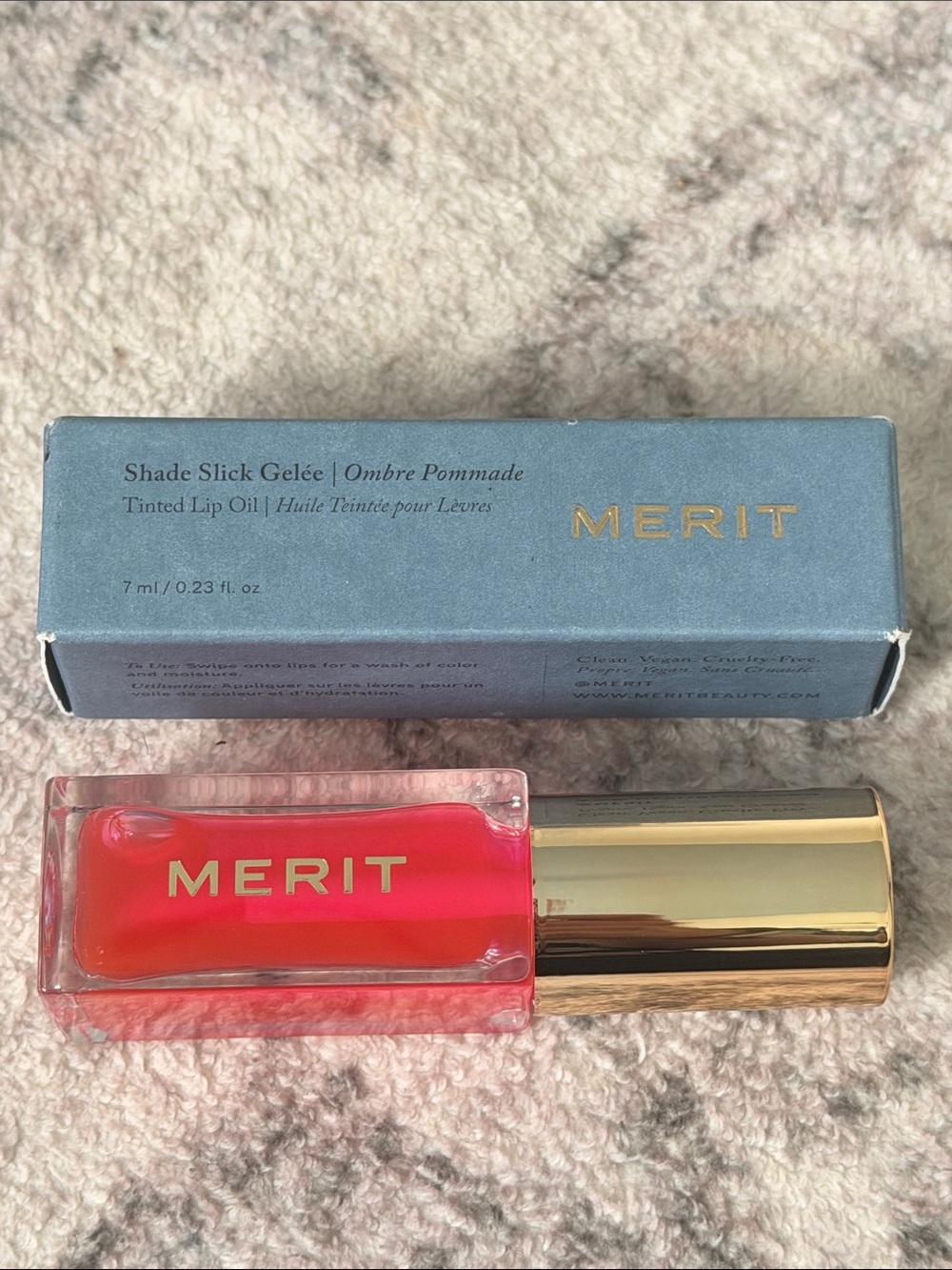 Merit Shade Slick Gelée Tinted Lip Oil in Les Deux - brand new